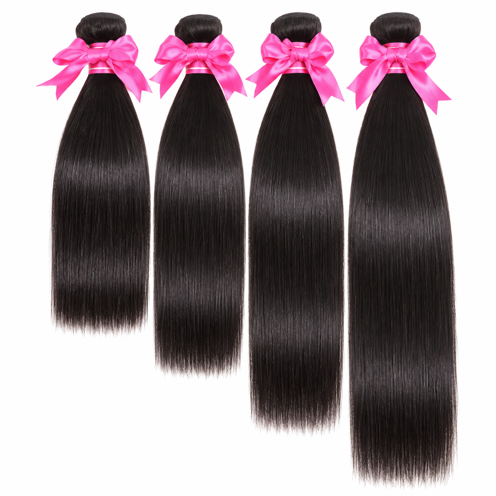 12A straight virgin hair bundles hanging length