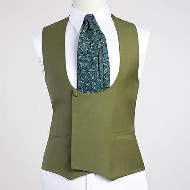 Men's Green Peak Lapel One-Button 3-Piece Slim Fit Suit