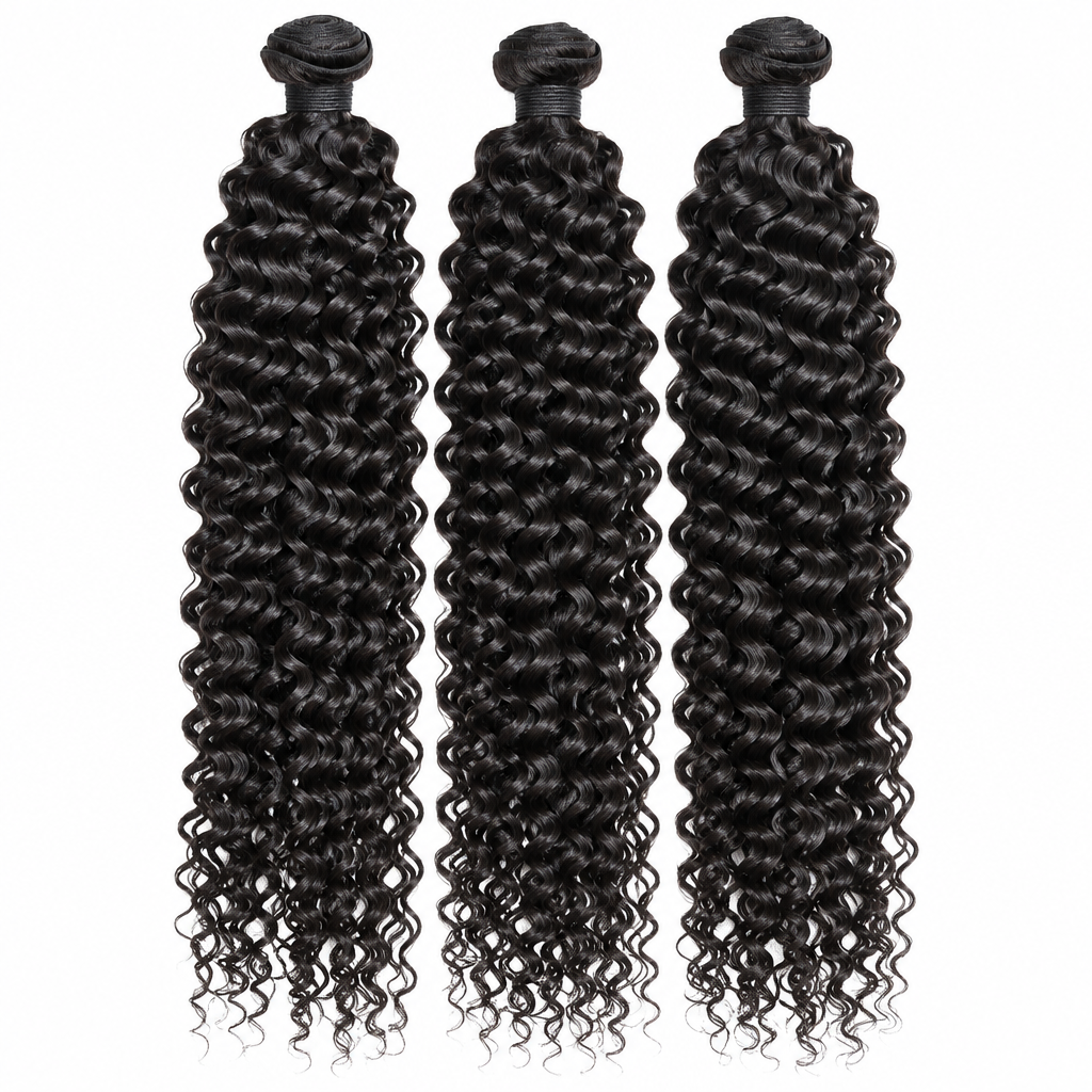 Malaysian deep wave hair bundles hanging length
