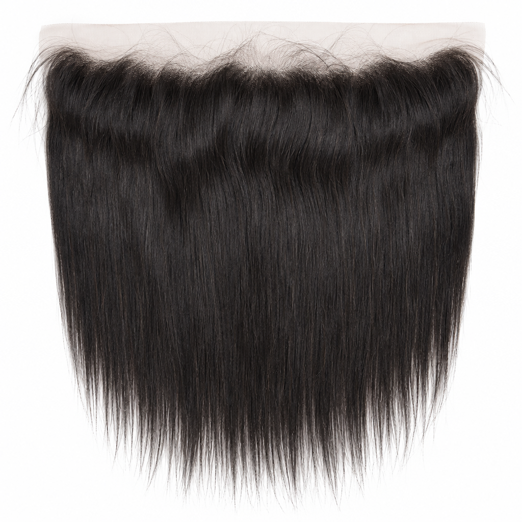 Brazilian straight HD lace frontal flat lay