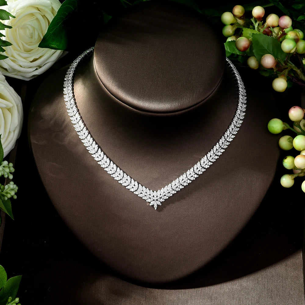 Women's 4-Piece CZ Crystal Bridal Wedding Jewelry Set