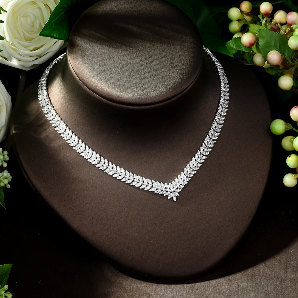 Women's 4-Piece CZ Crystal Bridal Wedding Jewelry Set