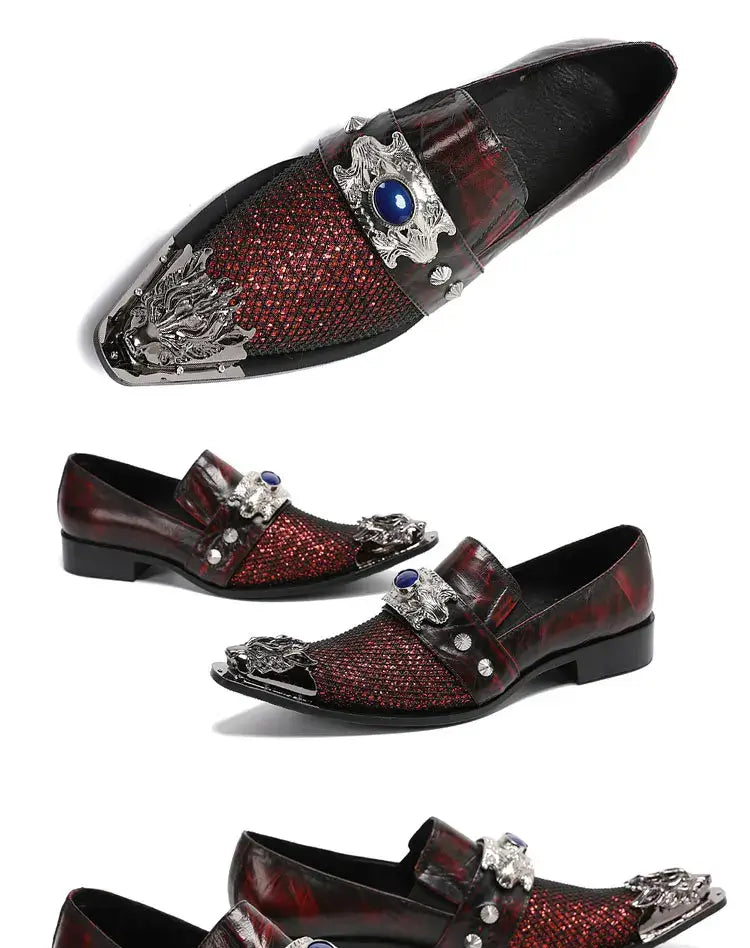 Men's Breathable Leather Business Banquet Party Wedding Dress Shoes