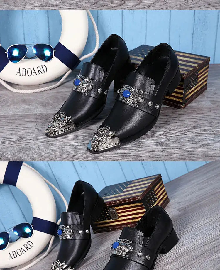 Men's Breathable Leather Business Banquet Party Wedding Dress Shoes