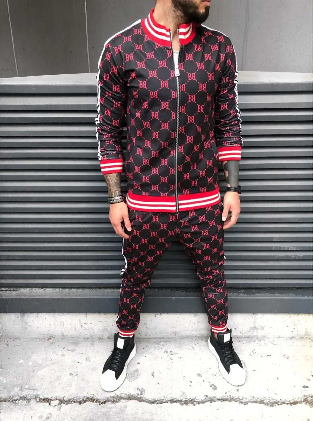 Mens Tracksuits Colorful Plaid Casual Zipper Hoodie Set 3D Print Set New Autumn Male Sweatshirt Clothes For Men