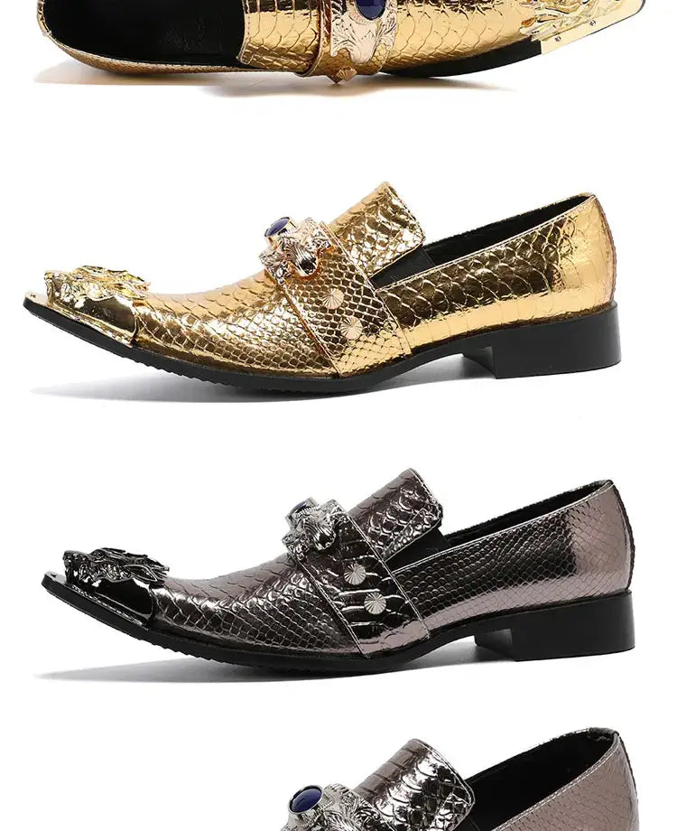 Men's Breathable Leather Business Banquet Party Wedding Dress Shoes