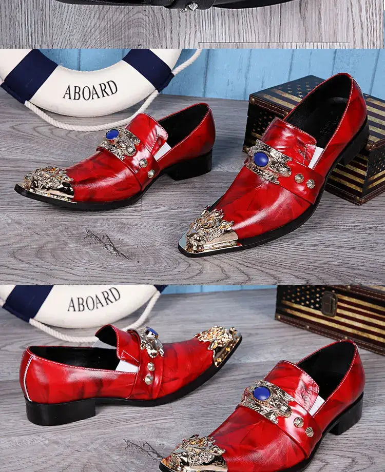 Men's Breathable Leather Business Banquet Party Wedding Dress Shoes