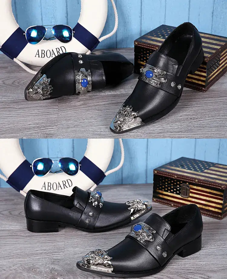 Men's Breathable Leather Business Banquet Party Wedding Dress Shoes