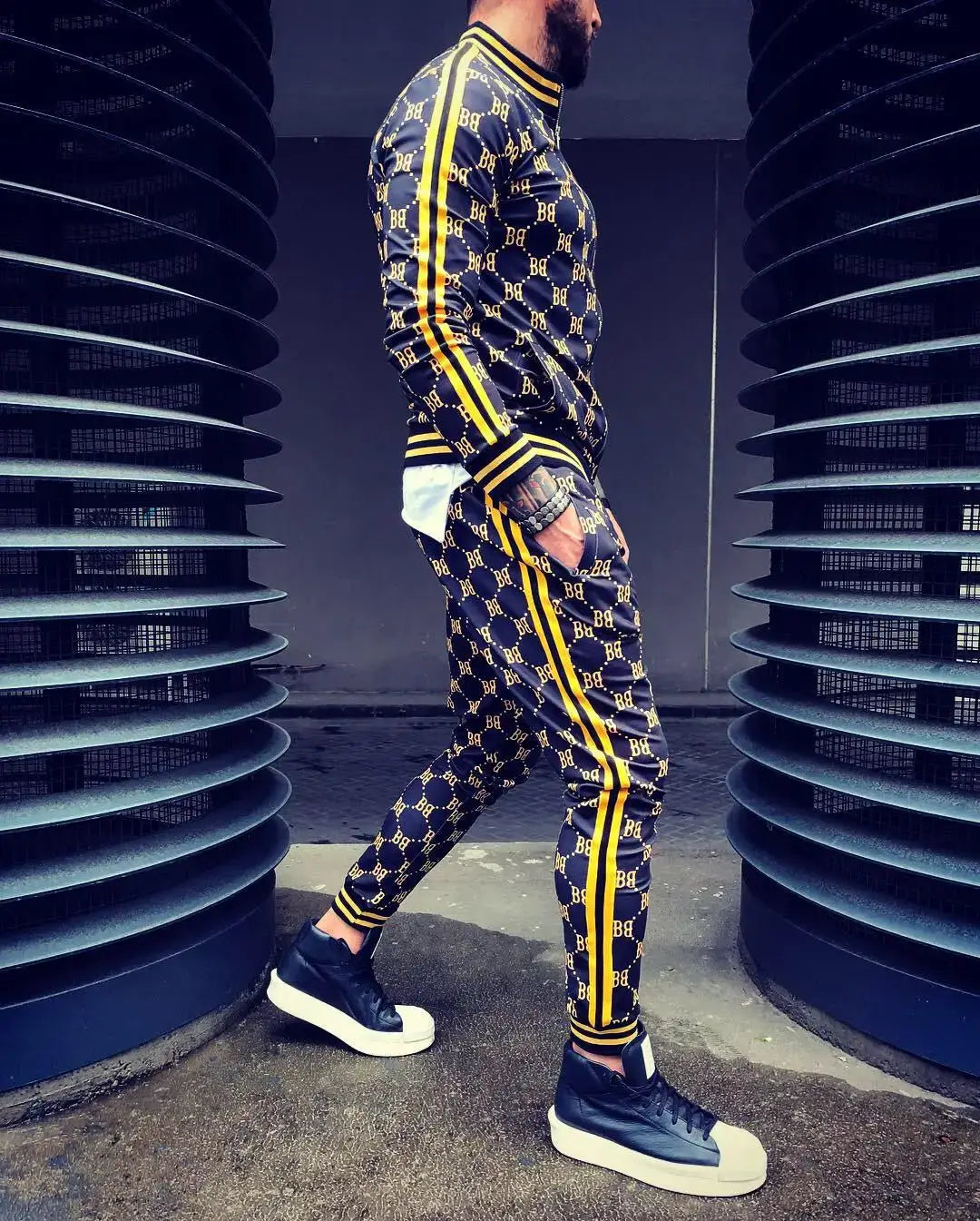 Mens Tracksuits Colorful Plaid Casual Zipper Hoodie Set 3D Print Set New Autumn Male Sweatshirt Clothes For Men