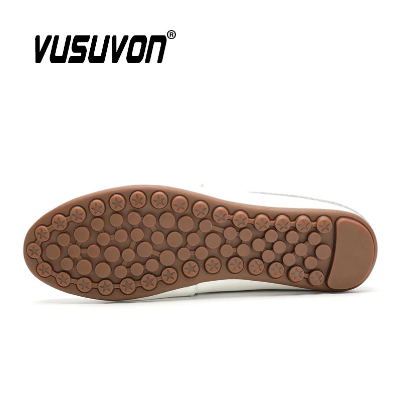 Men's Italian Genuine Leather Non-Slip Moccasin Slide Shoes