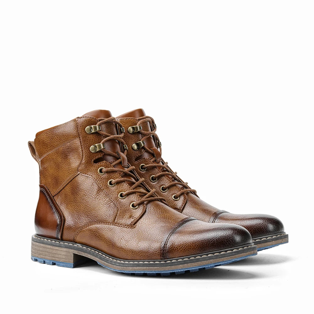 Men's Retro Comfort Leather Spring Boots, Sizes 39-48