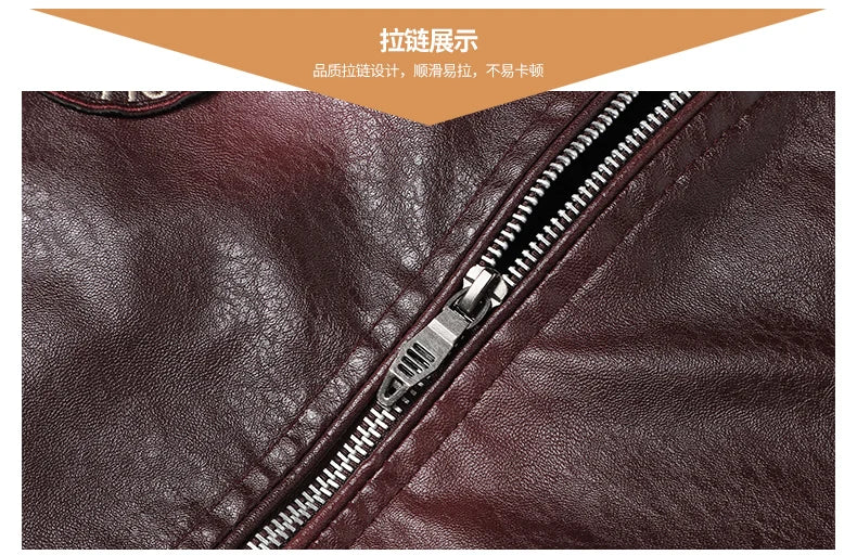 Men's Winter Motorcycle Leather Jacket