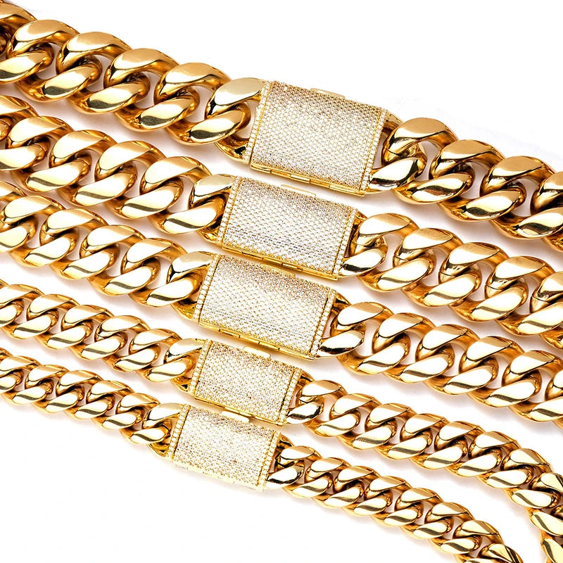 Stainless Steel Cuban Miami Link Chain Necklace