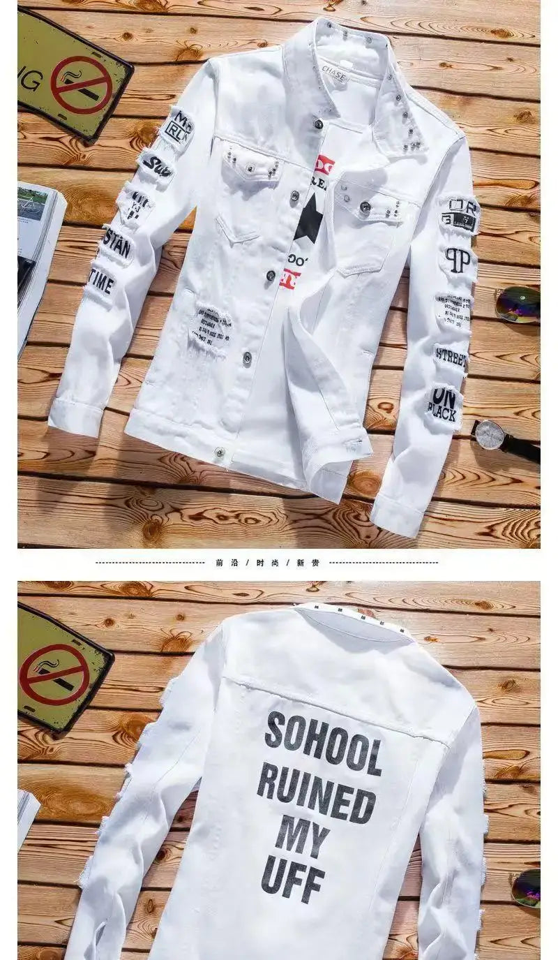 Men's Slim Denim Jacket and Jeans Two-Piece Set