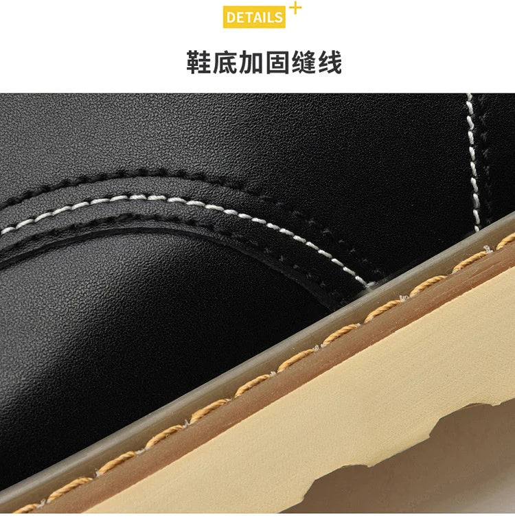 Men's Hidden Heel Elevator Leather Height Boots 6-10CM