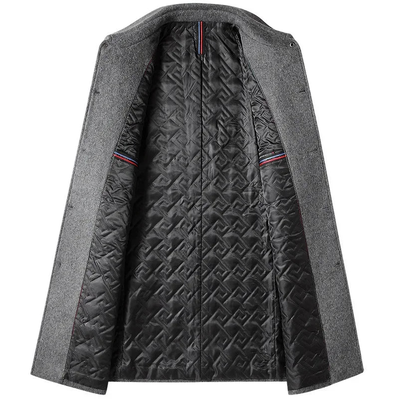 Men's Wool Turn-Down Collar Long Winter Coat