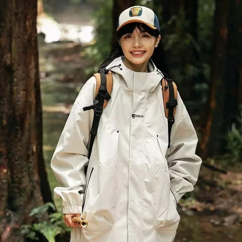 Men's Waterproof Hooded Hiking Bomber Windbreaker