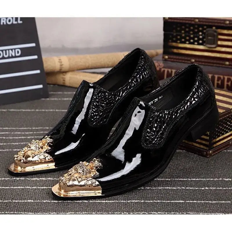 Men's Pointed Metal Toe Party Dress Shoes