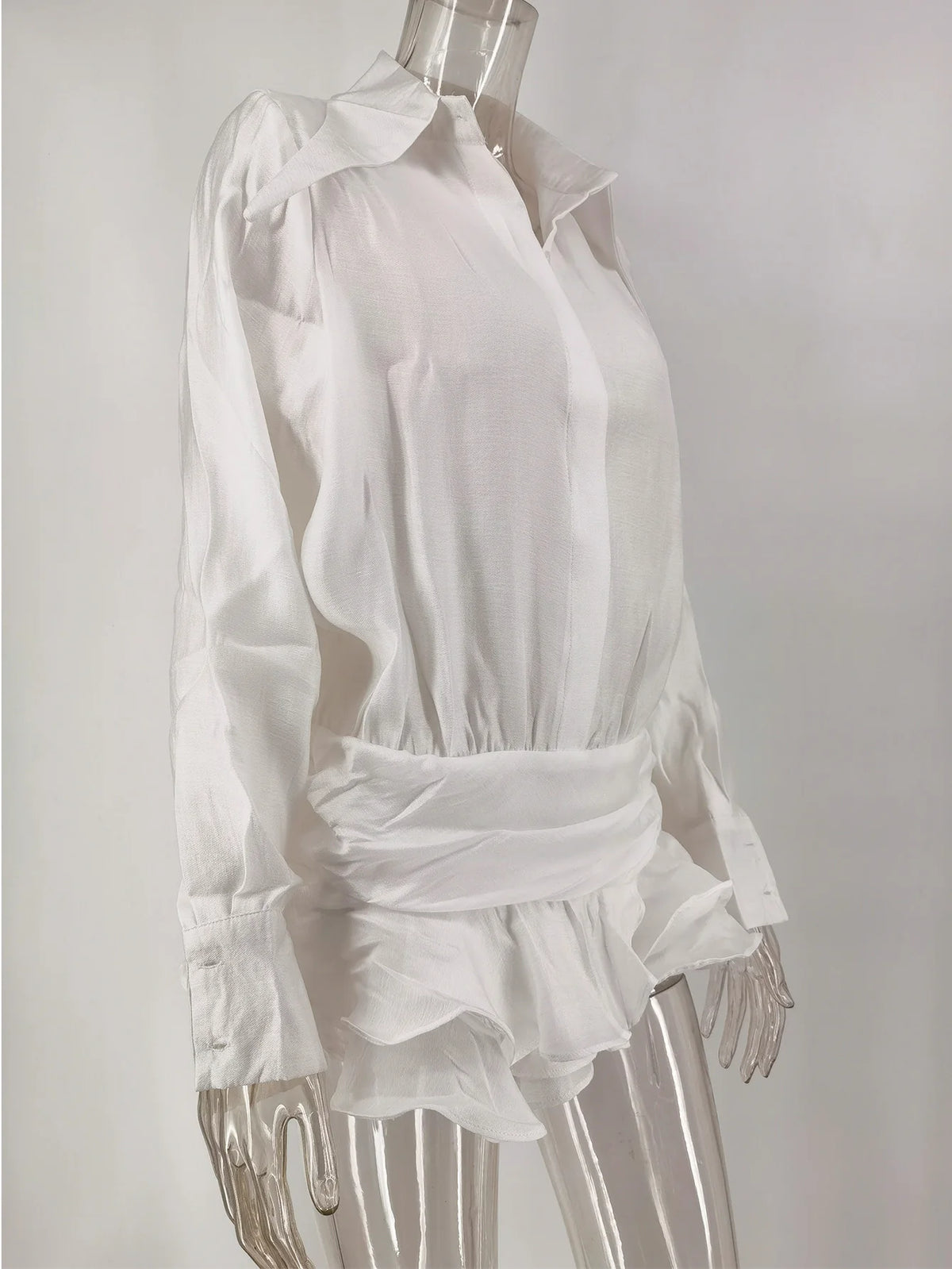 Sexy See through chiffon White summer dress women elegant party Shirt dress new birthday evening midi short dresses vestido