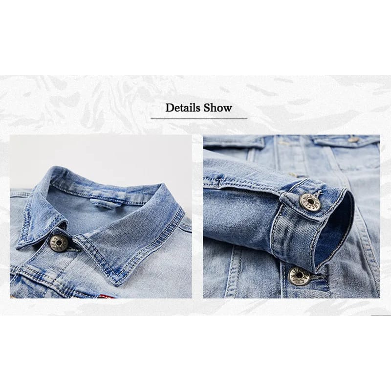 Spring Autumn Men's Denim Suit Loose Fit Plus Size Trendy Two-Piece Student Versatile Outerwear Casual Jacket