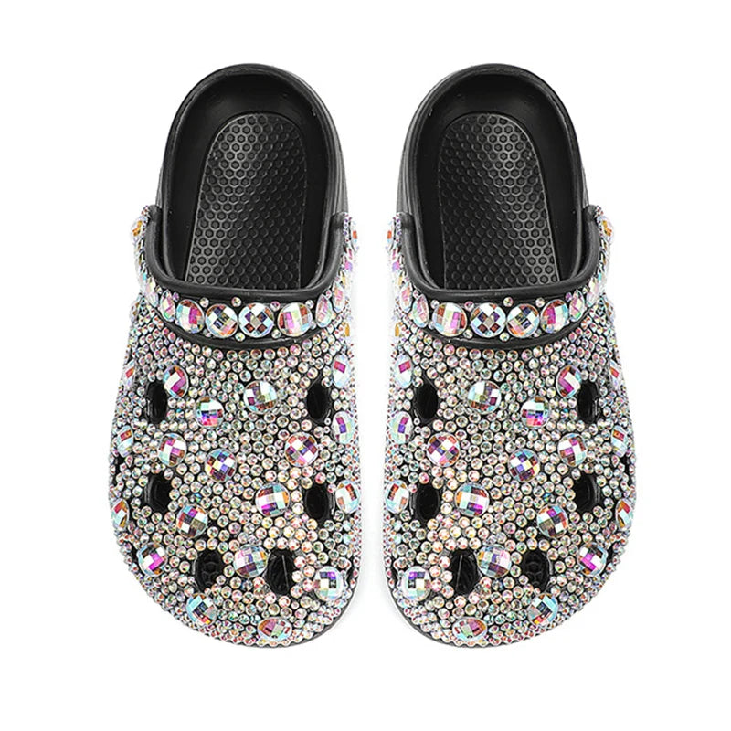 Women's EVA Rhinestone Beach Slide Slippers, Sizes 35-41