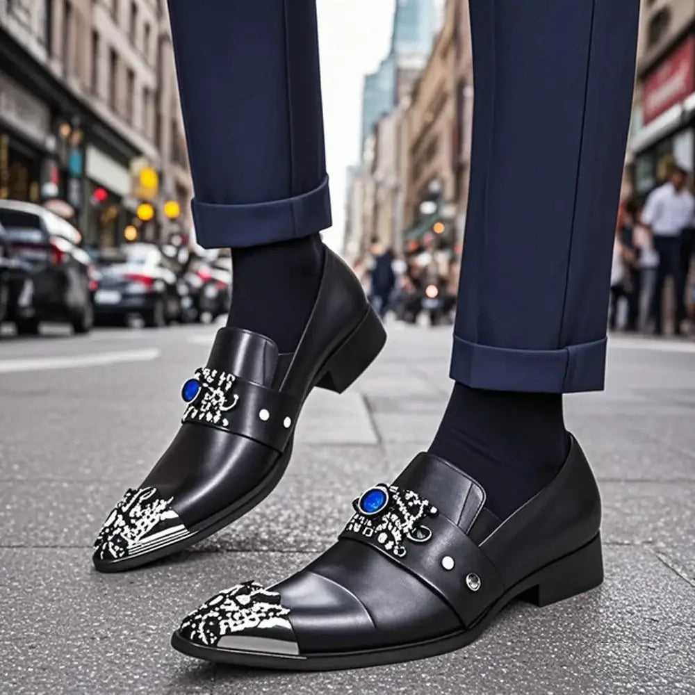 Men's Breathable Leather Business Banquet Party Wedding Dress Shoes