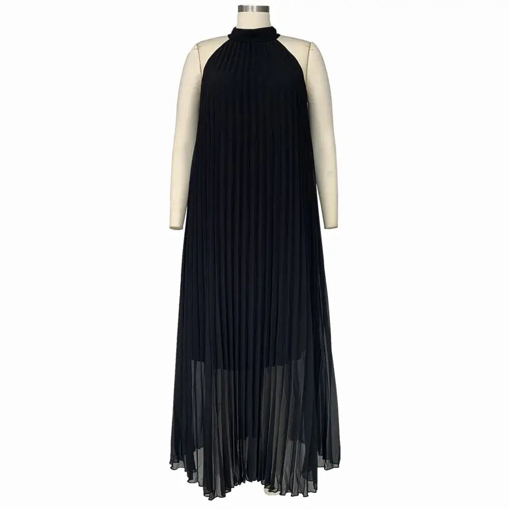 Women's Plus-Size Halter Hollow Split A-Line Bandage Maxi Dress