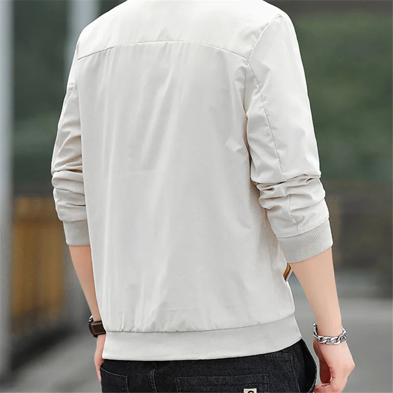 Men's Slim Fit Bomber Baseball Zip Jacket