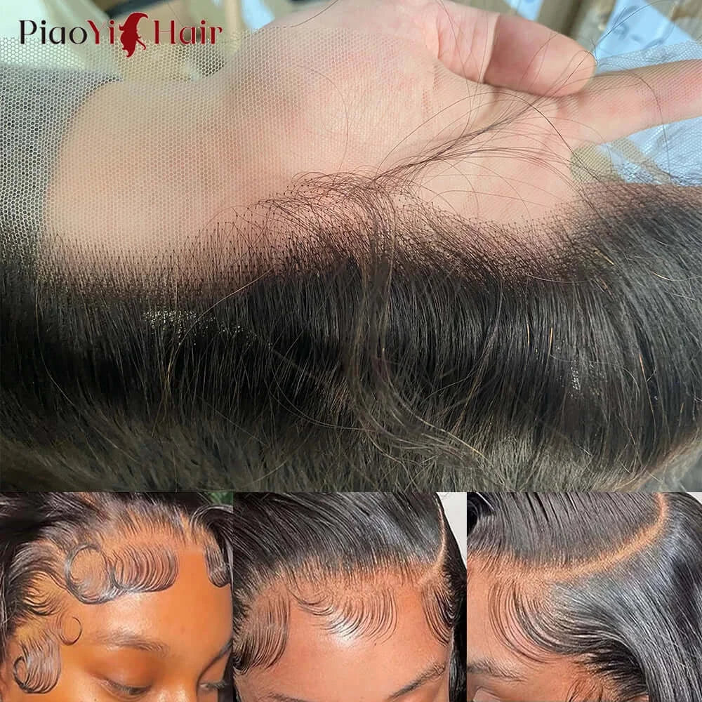 Body Wave 13x6 13X4 HD Lace Frontal Brazilian Human Hair Preplucked 4x4 5x5 Transparent Lace 2x6 Hd Lace Closure Human Hair image showing lace and hair texture.