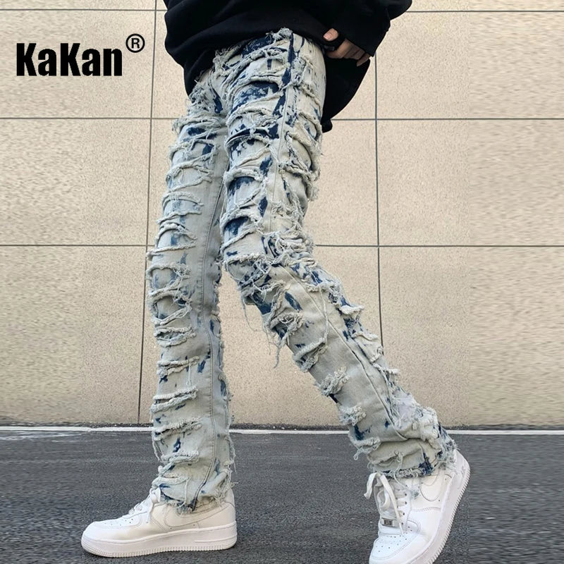 Men's Heavyweight Street Burnout Straight Jeans