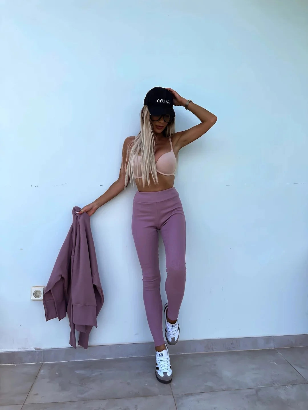 Women's Loose Shirt and Tight Pants Two-Piece Set