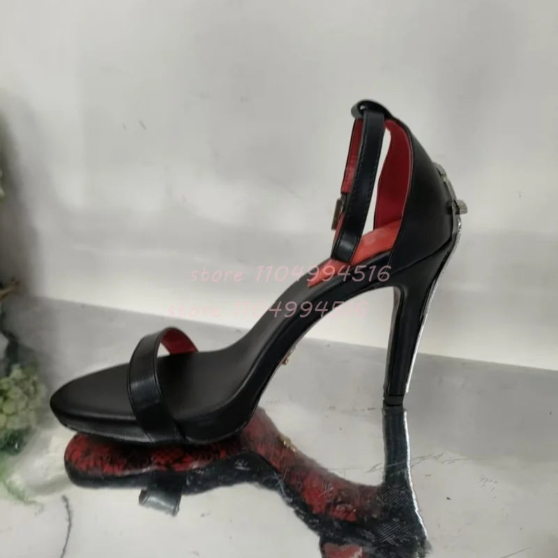 Women's Pointed-Toe Stiletto Pumps, Metal Decor Party Heels