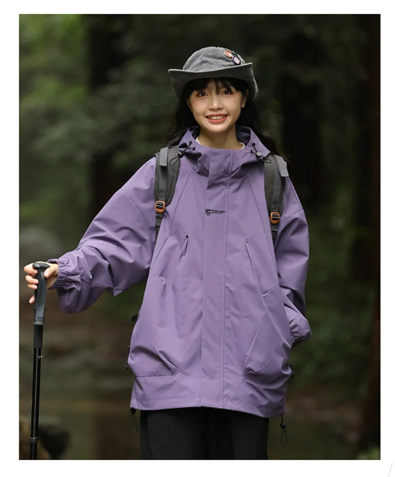 Men's Waterproof Hooded Hiking Bomber Windbreaker