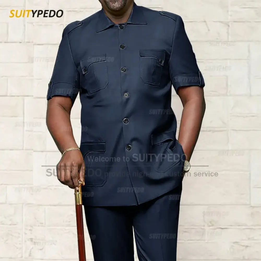 Men's African Style Slim Fit Blazer and Pants Suit