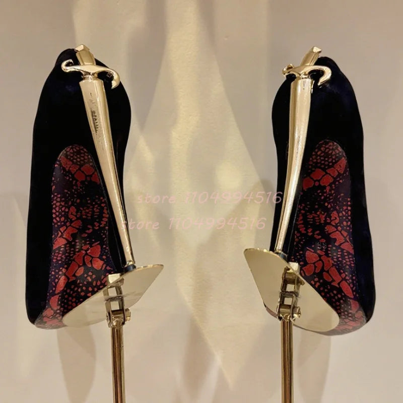 Women's Pointed-Toe Stiletto Pumps, Metal Decor Party Heels