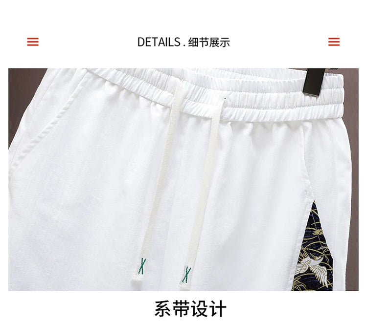 Men's Print Short-Sleeve Shirt and Shorts Two-Piece Set