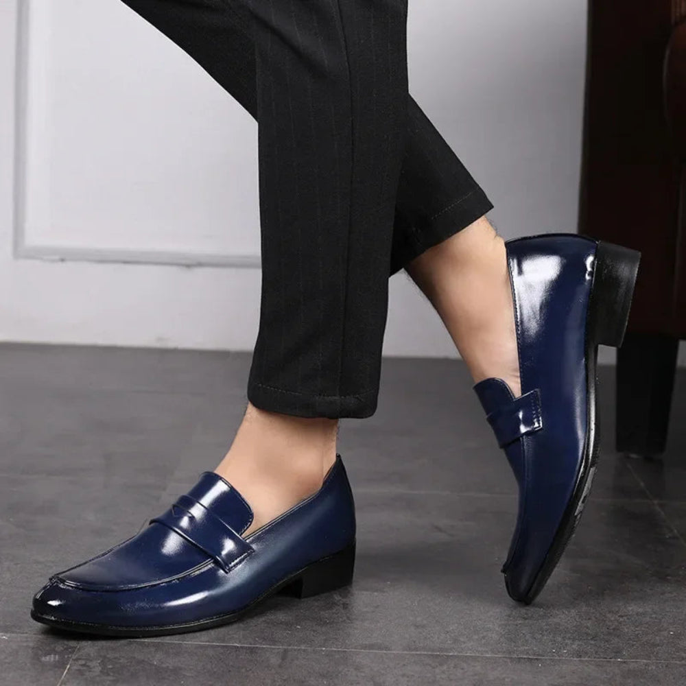 Men's British Pointed Toe Leather Business Dress Shoes