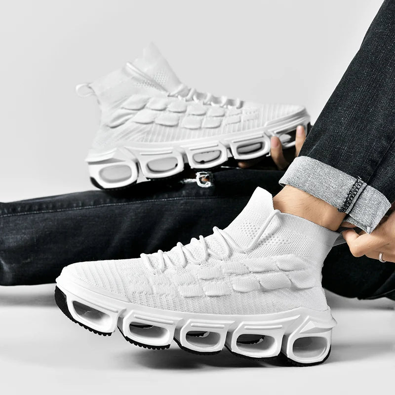 Men's Breathable Mesh Casual Race Trainer Sneakers