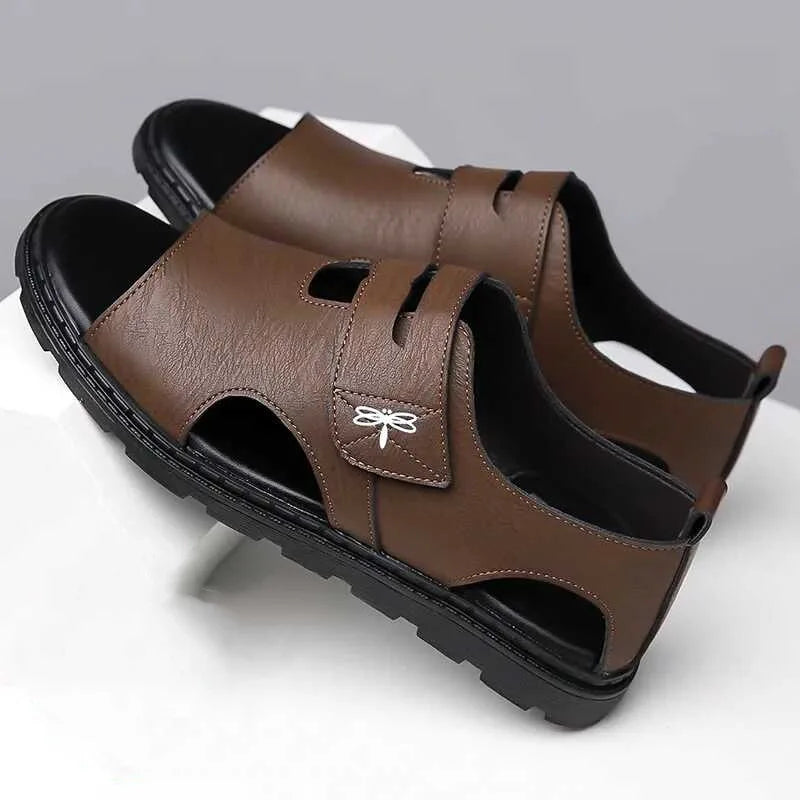 Men's Soft-Sole Leather Roman Beach Sandals