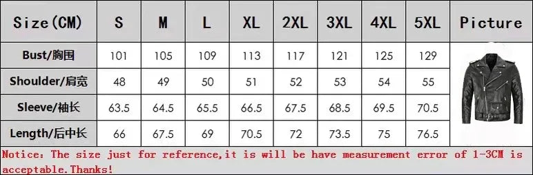 Men's Slim Fit PU Leather Motorcycle Jacket