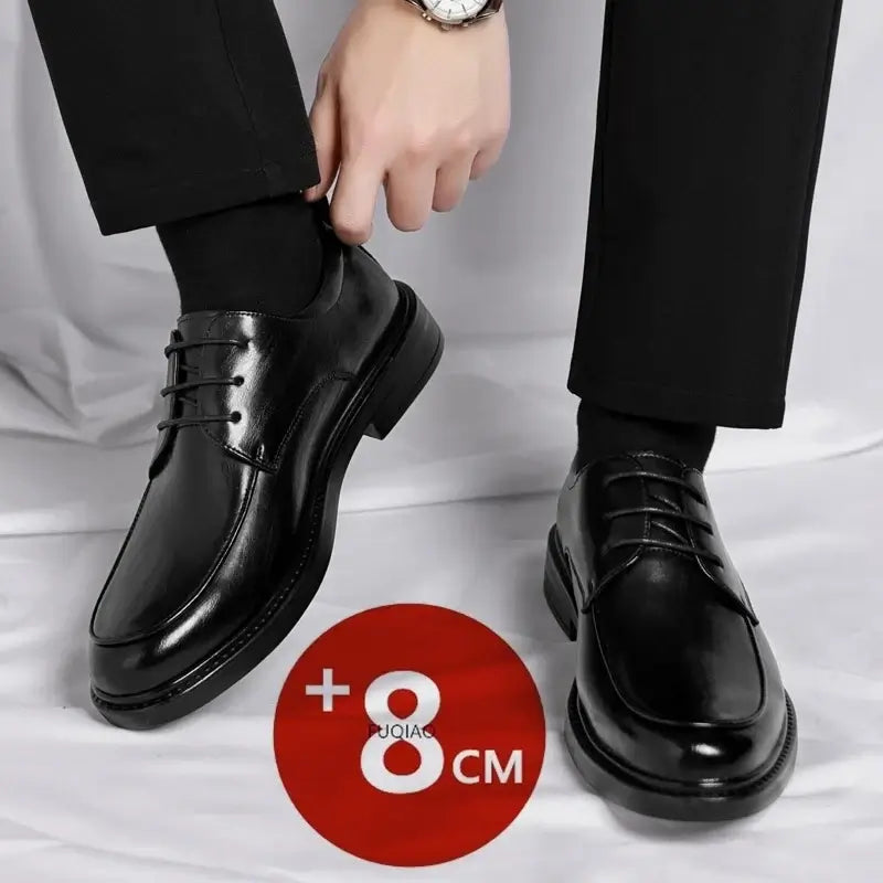 Men's Plus Size Elevator Leather Oxfords 3-8CM Height