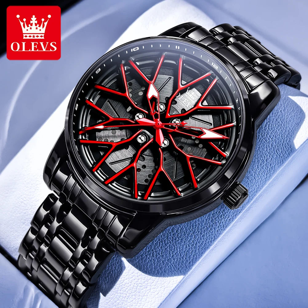 Men's Flywheel Quartz Splash-Resistant Sport Watch