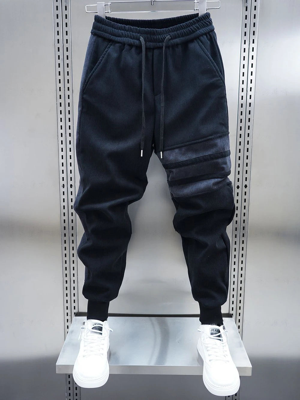 Men's Patchwork Striped Harem Jogger Sweatpants