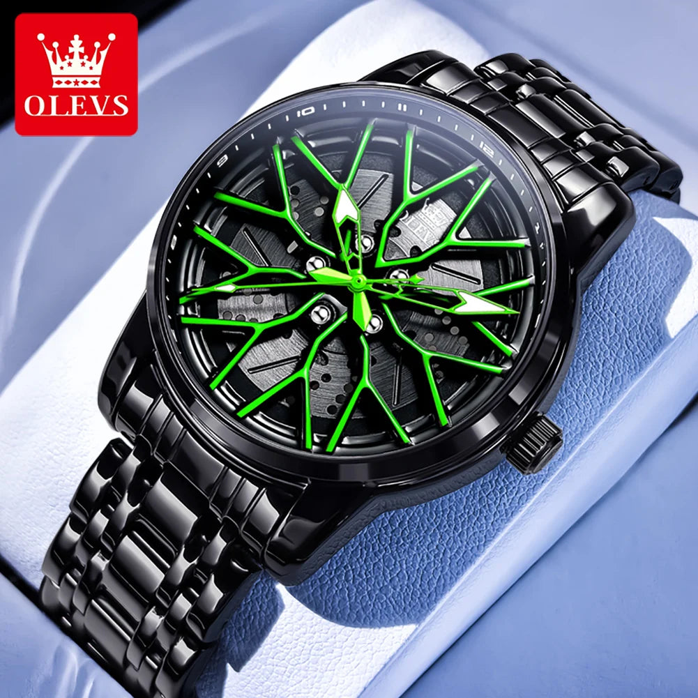 Men's Flywheel Quartz Splash-Resistant Sport Watch