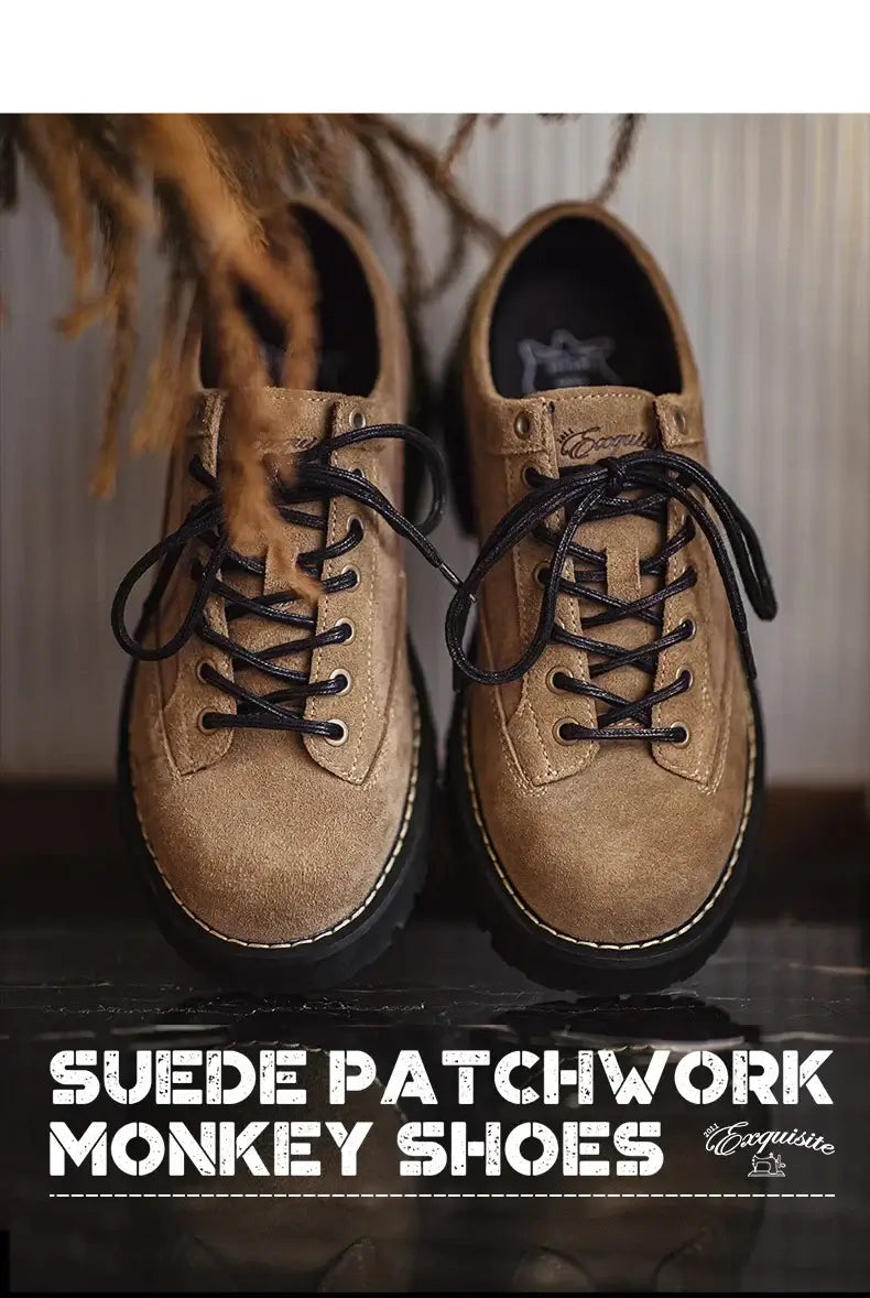Men's Vintage Lace-Up Thick-Sole Low-Cut Work Dress Shoes