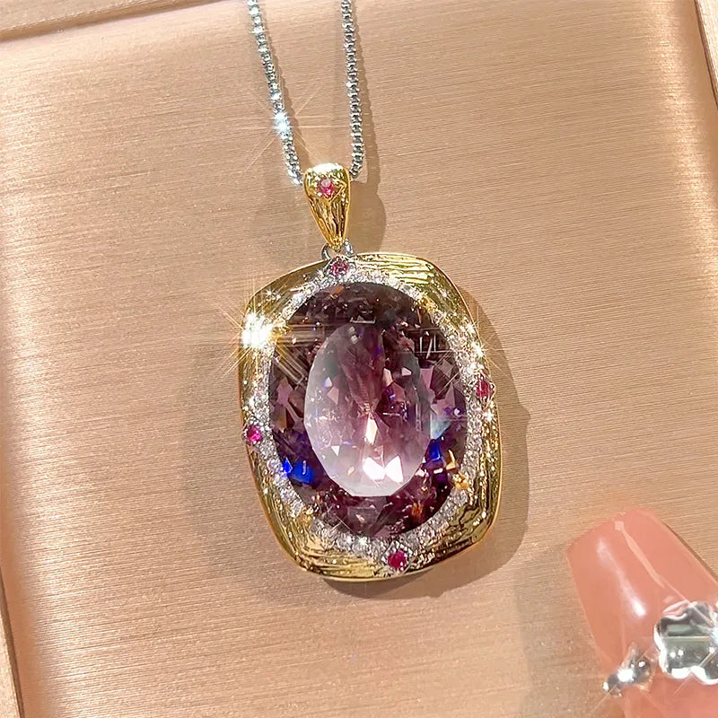 Women's Rose Cut Zircon Necklace Earring Ring Set
