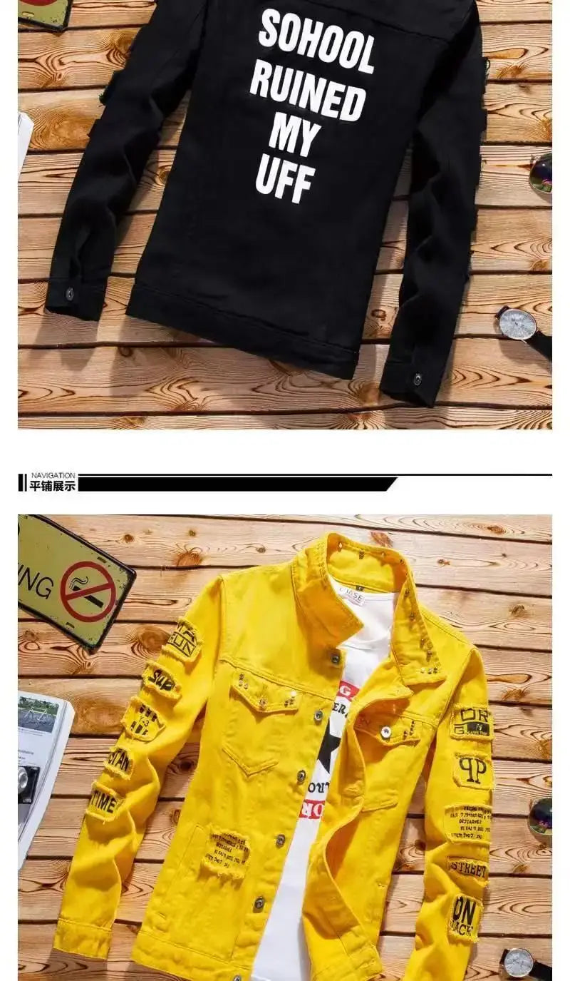 Men's Slim Denim Jacket and Jeans Two-Piece Set