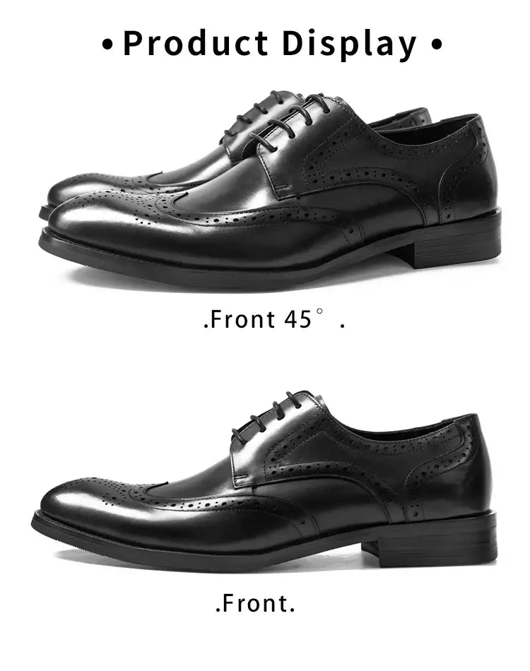 Men's Multi-Color Breathable Leather Wedding Brogue Shoes