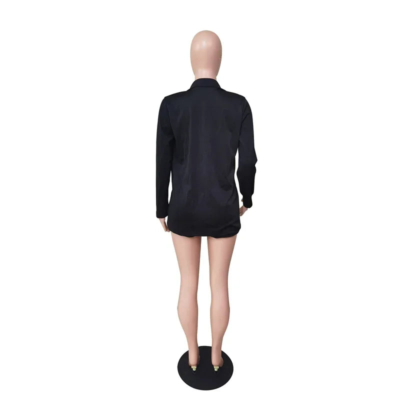 Women's Office Blazer Coat and Shorts Two-Piece Set