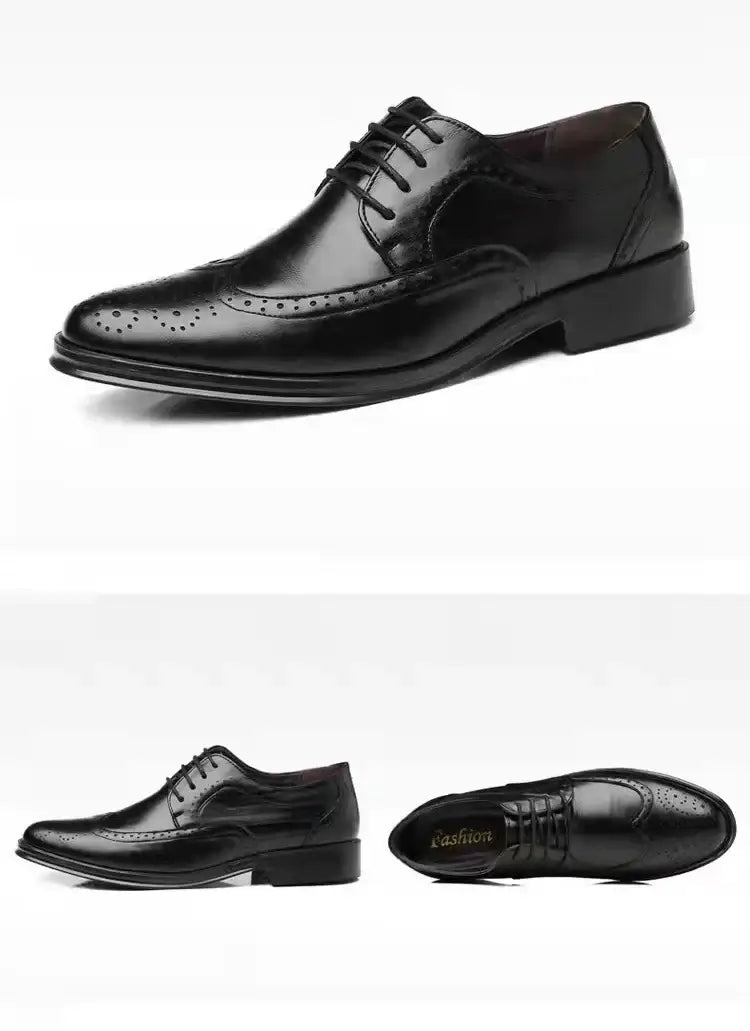 Men's Handmade Brogue PU Leather Wedding Dress Loafers